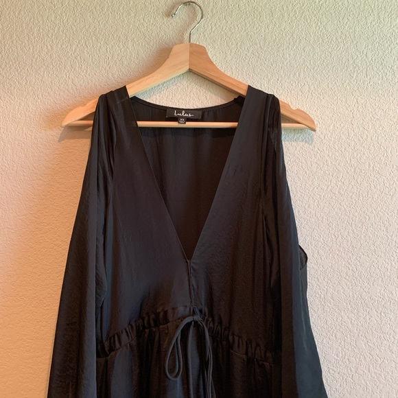 Lulus Owning It Black Satin Maxi Dress - Picture 6 of 8
